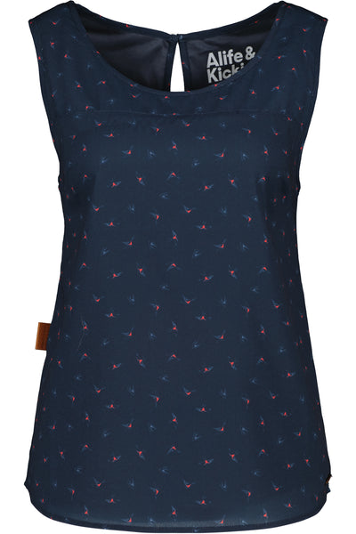 GiuliaAK B Bluse mit Muster - Leichter Sommer-Look für Damen Dunkelblau