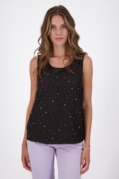 Luftig leichte Shirtbluse mit Muster GiuliaAK B für Damen Schwarz