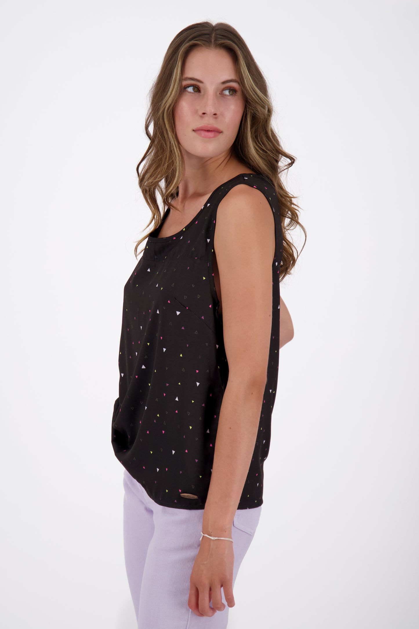 Luftig leichte Shirtbluse mit Muster GiuliaAK B für Damen Schwarz