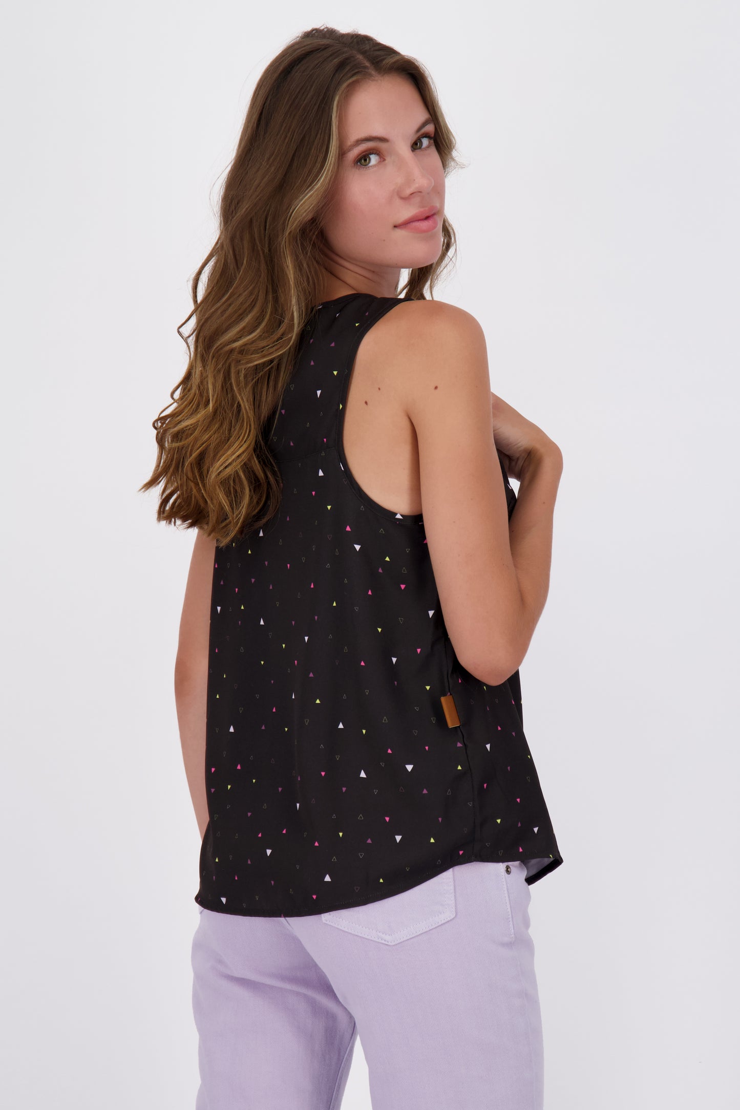 Luftig leichte Shirtbluse mit Muster GiuliaAK B für Damen Schwarz