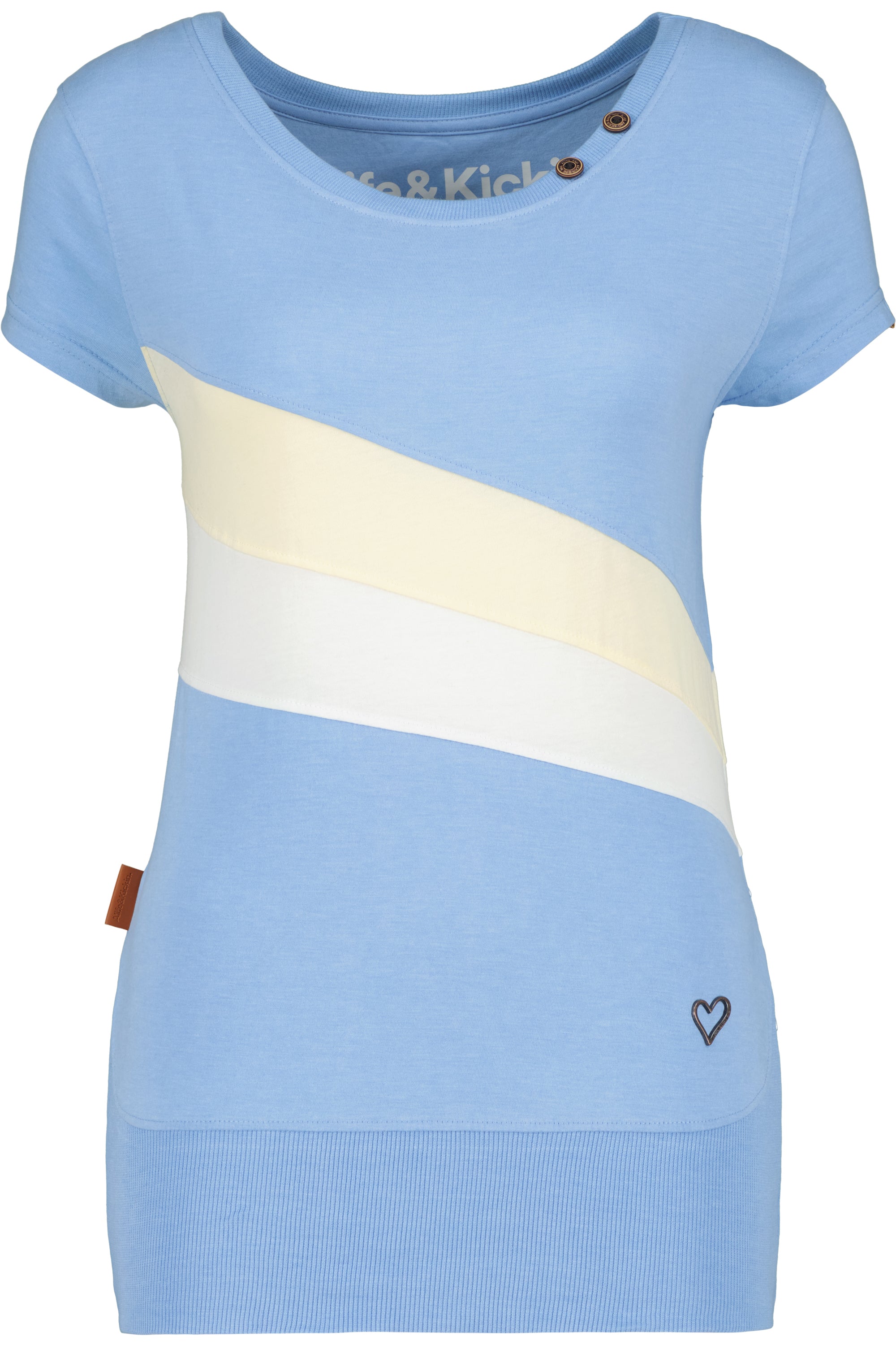 Eyecatcher Damen-T-Shirt CleaAK im Color-Streifen-Design Hellblau