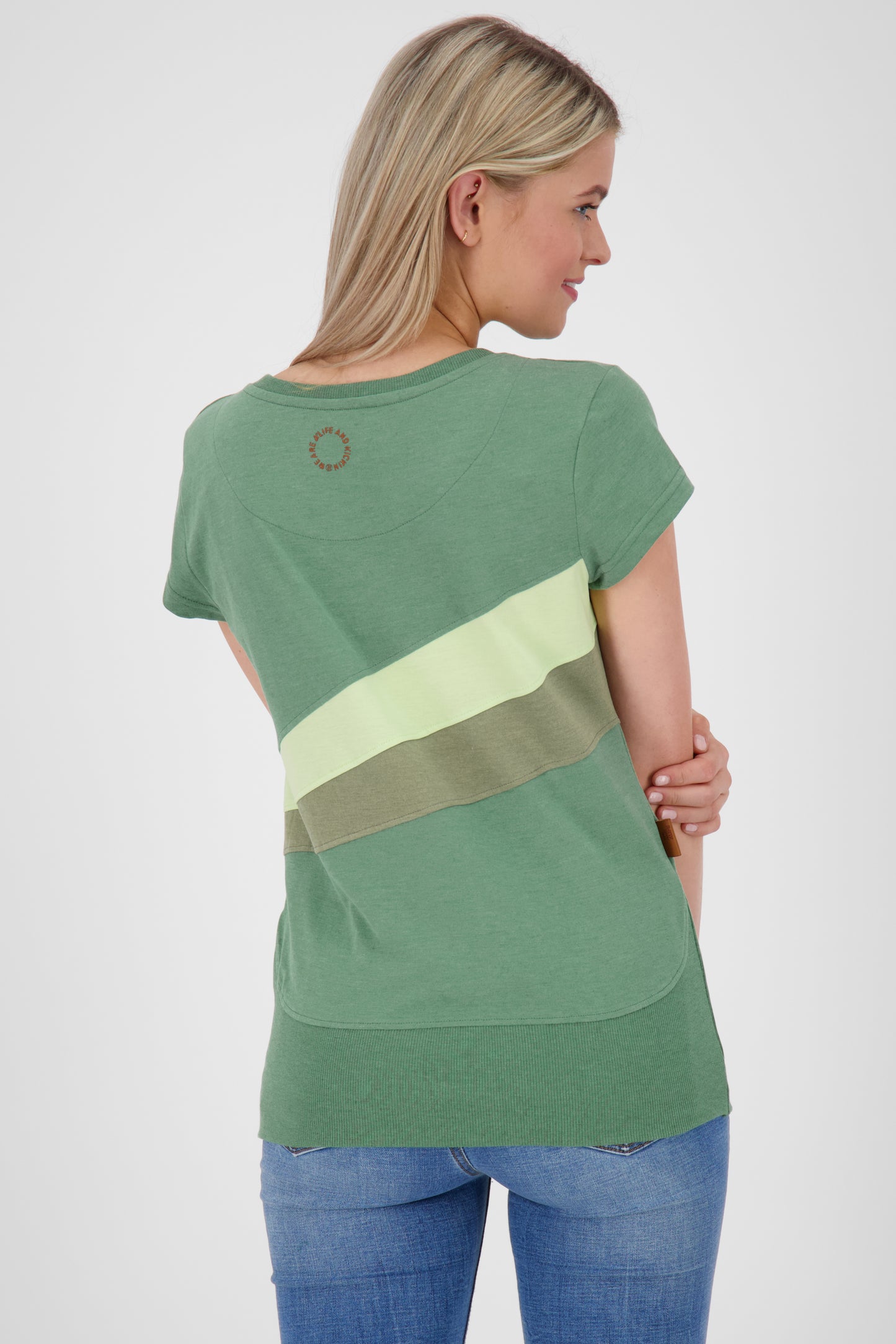 Eyecatcher Damen-T-Shirt CleaAK im Color-Streifen-Design Grün