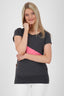 Eyecatcher Damen-T-Shirt CleaAK im Color-Streifen-Design Schwarz