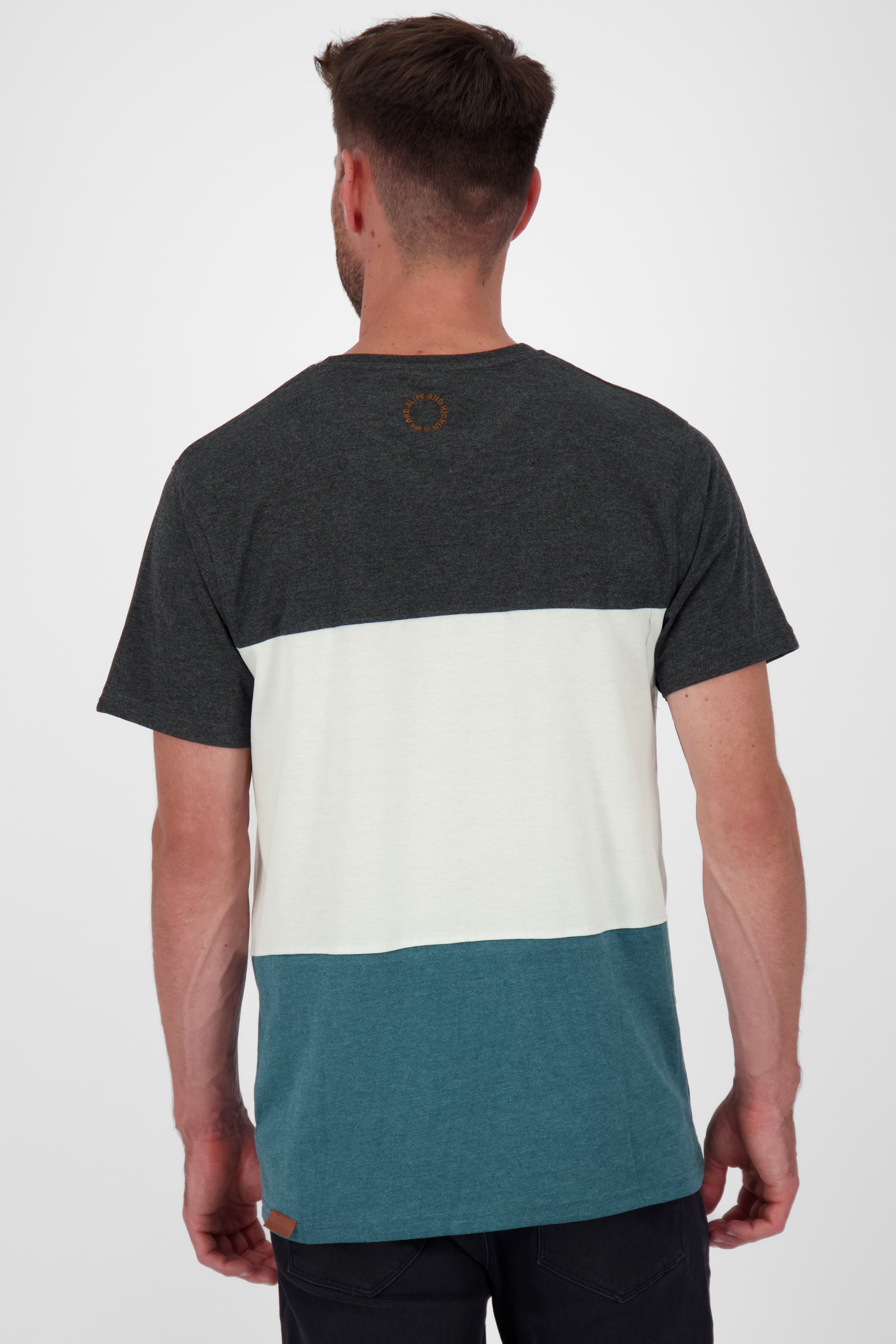 BenAK A T-Shirt Herren mit Colorblock Dunkelgrün