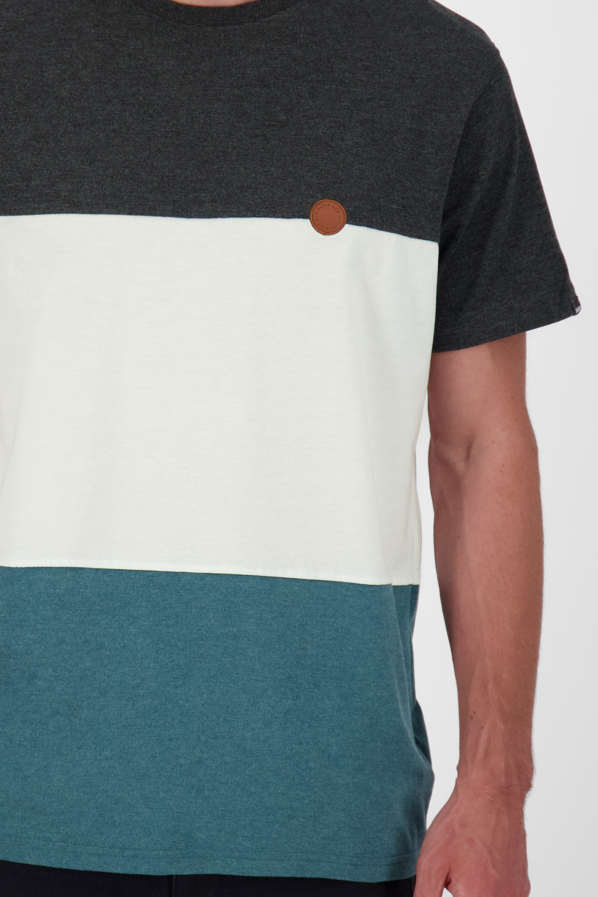 BenAK A T-Shirt Herren mit Colorblock Dunkelgrün