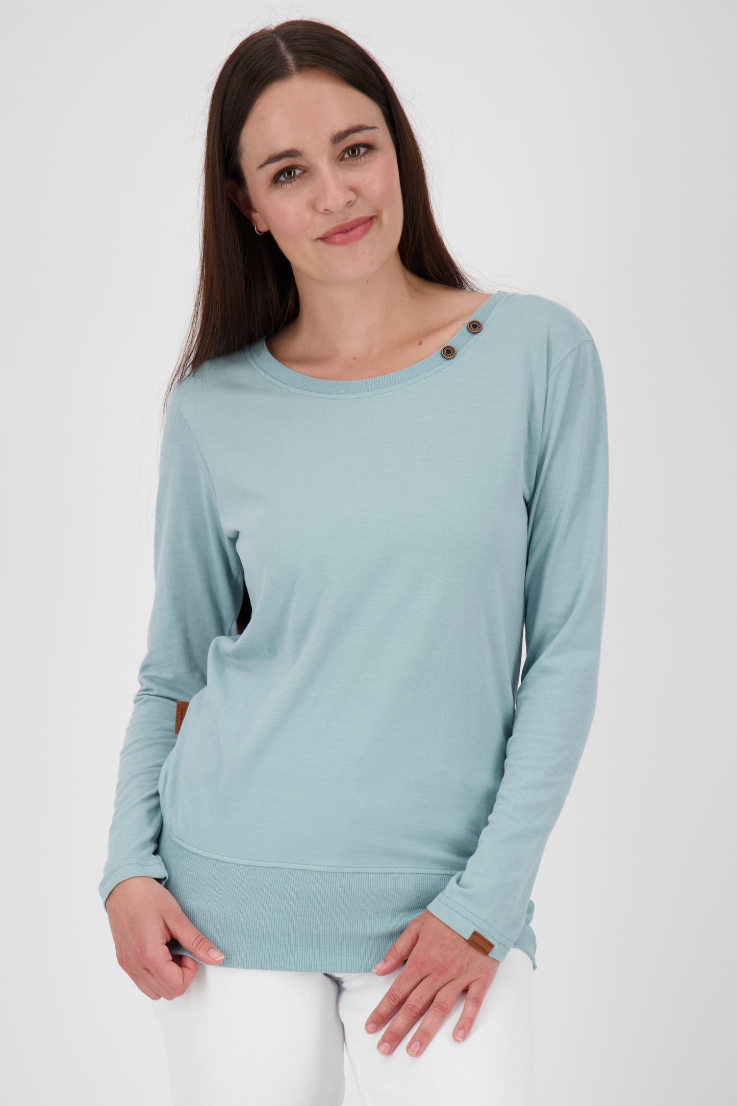 CocoAK A Long Langarmshirt für Damen - lässig und modern Hellblau