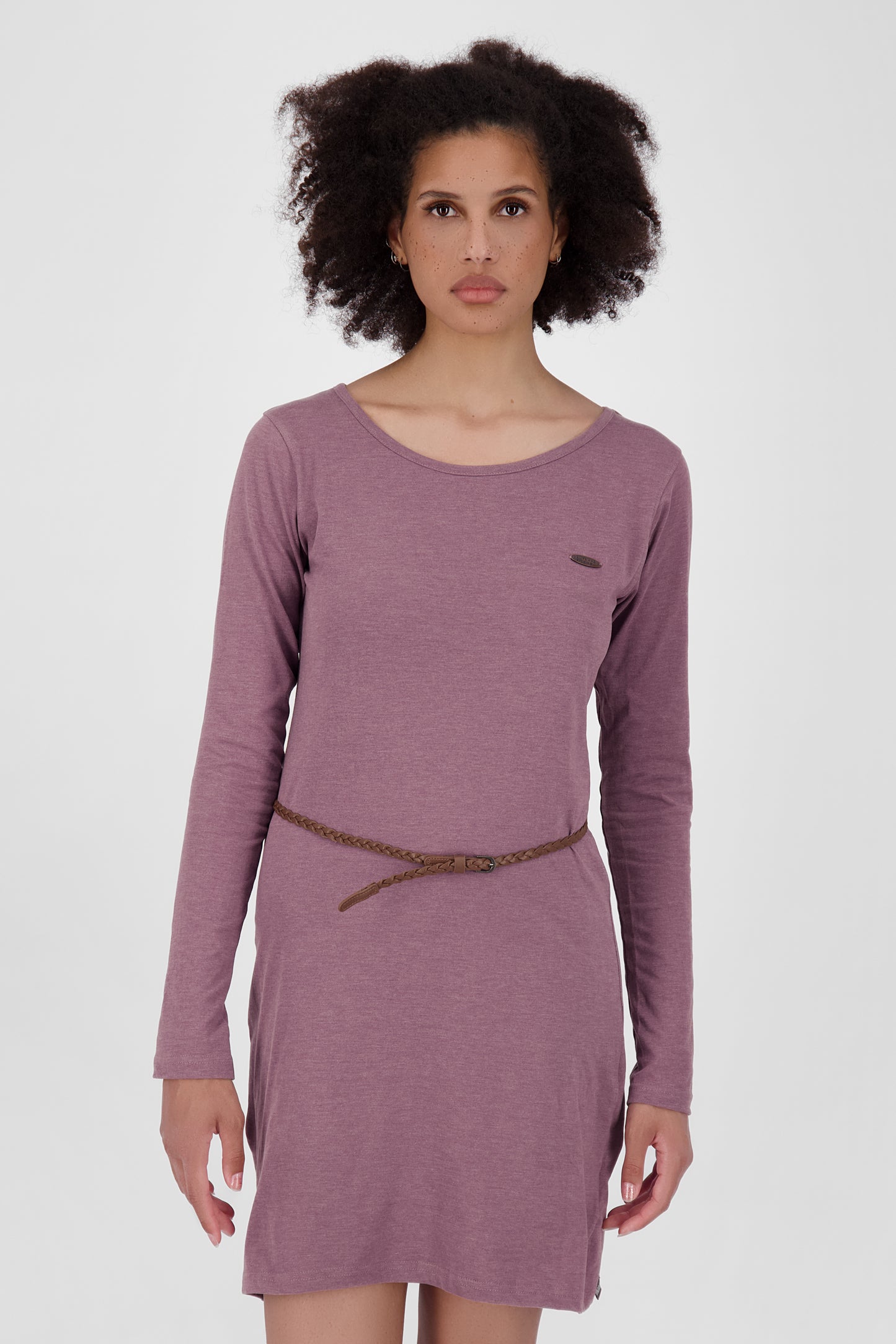 EllinAK A Jerseykleid - Mit geflochtenem Gürtel und figurbetonter Passform Violett