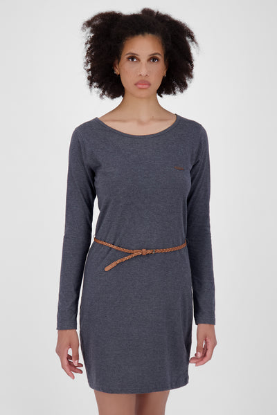 EllinAK A Jerseykleid - Mit geflochtenem Gürtel und figurbetonter Passform Dunkelblau