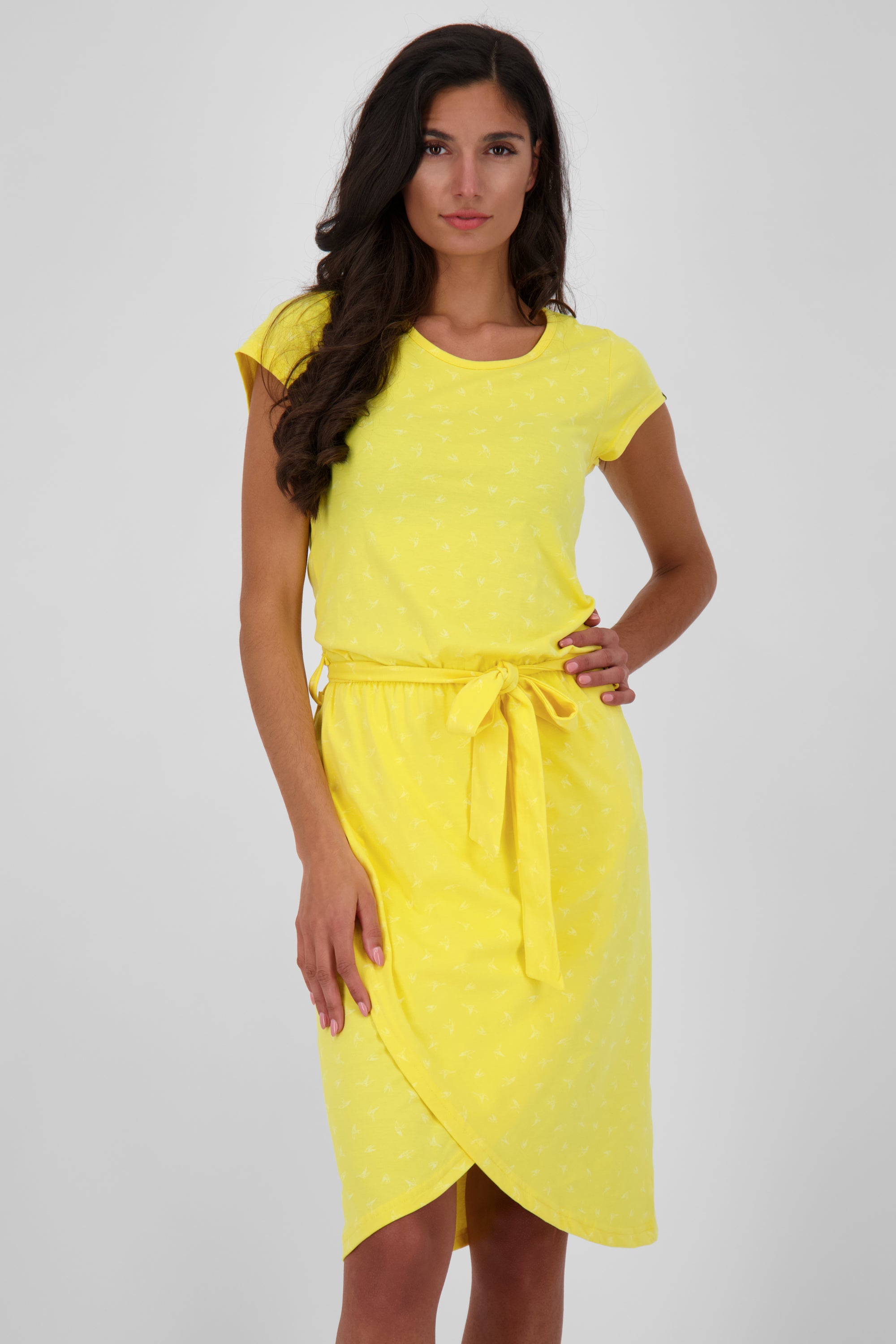 TheaAK Damenkleid mit Allover-Print für den perfekten Sommer-Look Gelb