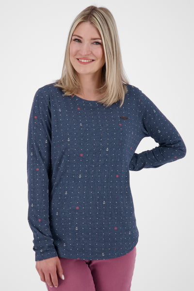 LeaAK B Longsleeve Damen - Muster trifft auf Stil Dunkelblau