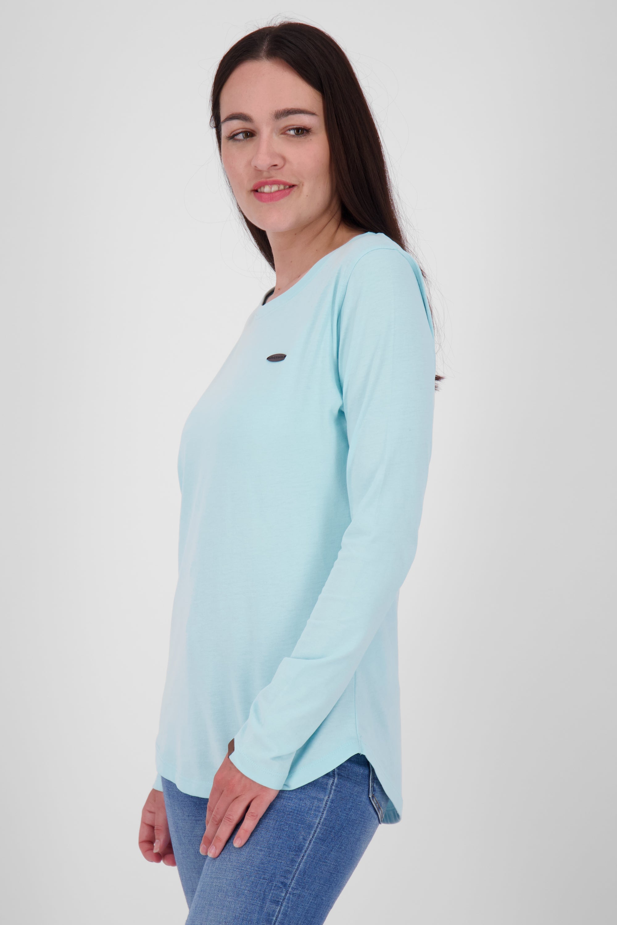 LeaAK A - Hochwertiges Damen Longsleeve für jeden Anlass Hellblau