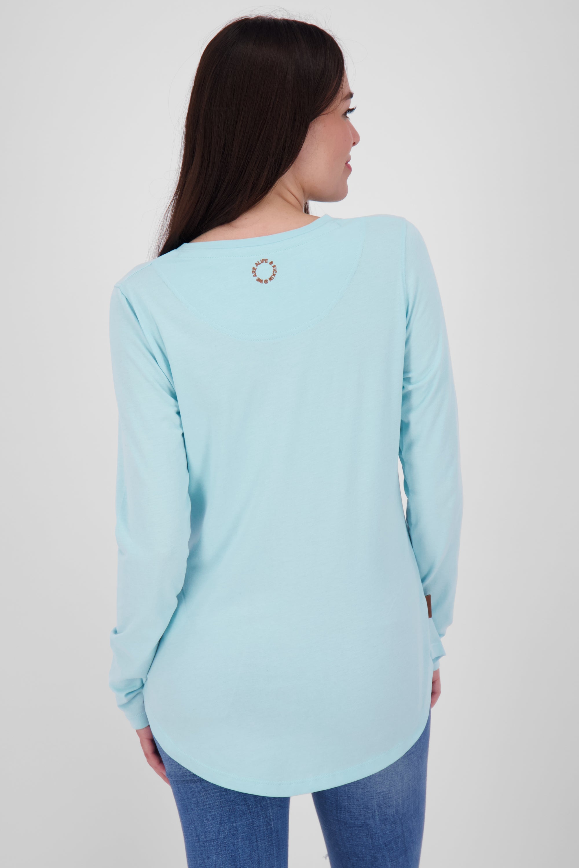 LeaAK A - Hochwertiges Damen Longsleeve für jeden Anlass Hellblau