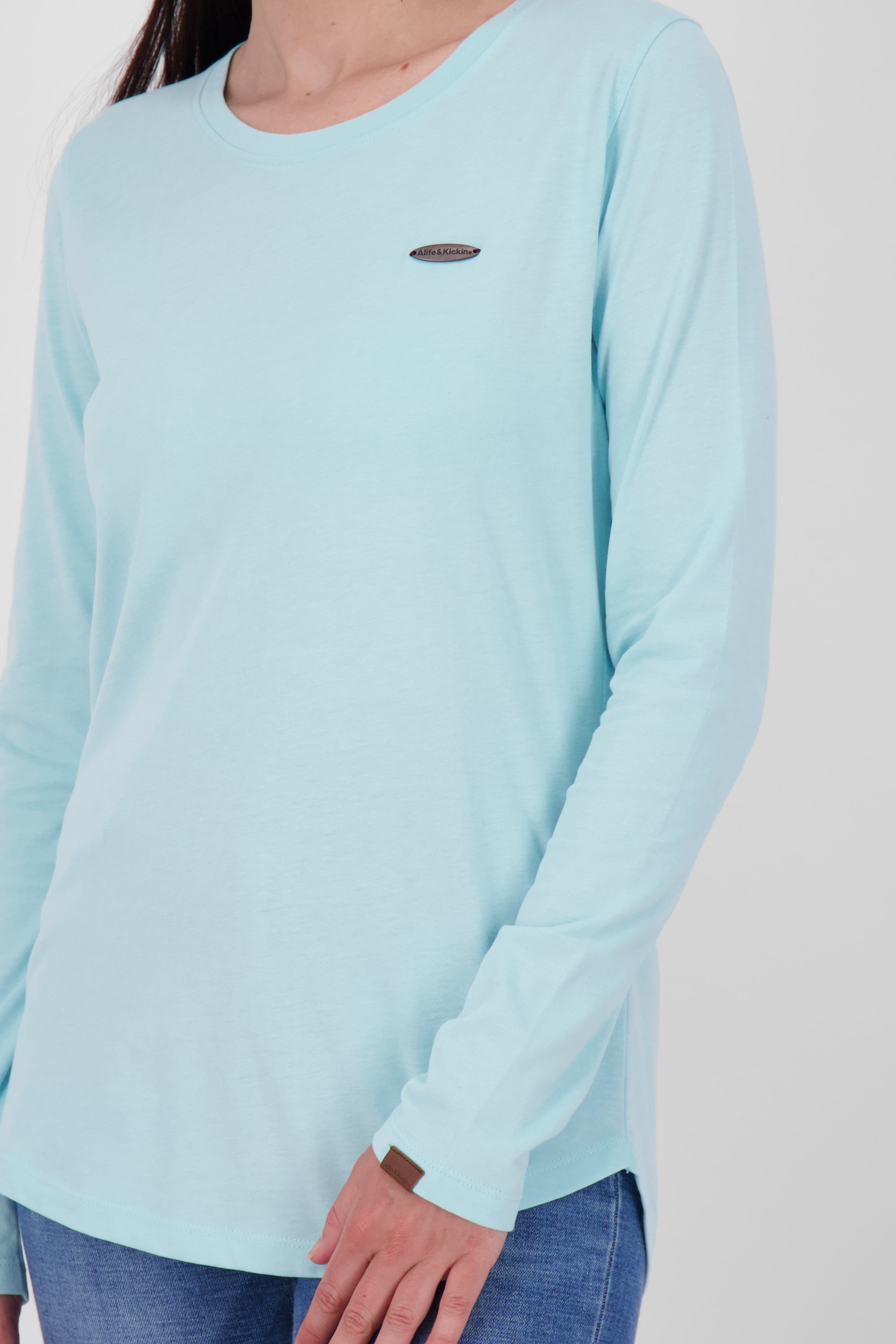 LeaAK A - Hochwertiges Damen Longsleeve für jeden Anlass Hellblau