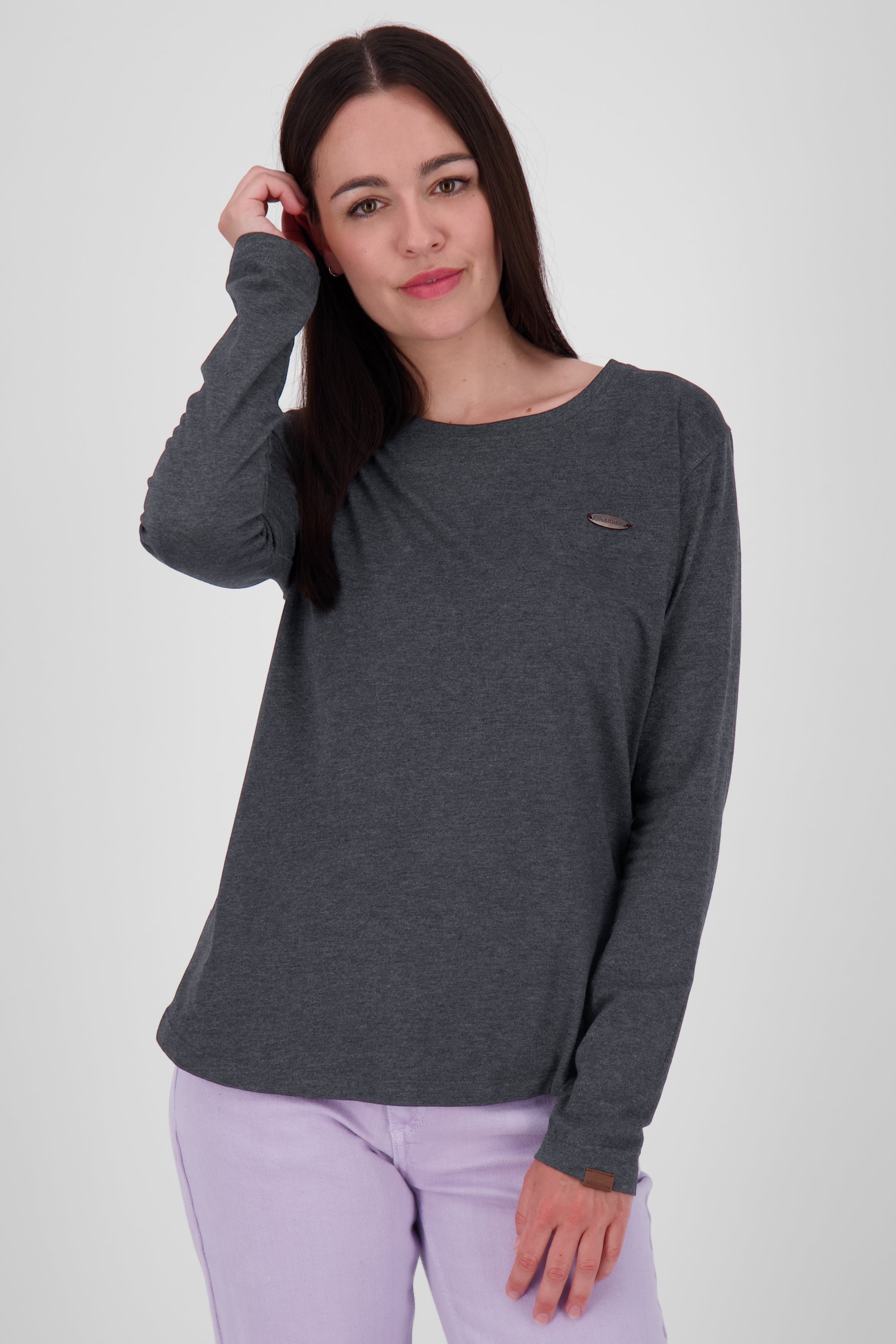 LeaAK A - Hochwertiges Damen Longsleeve für jeden Anlass Schwarz