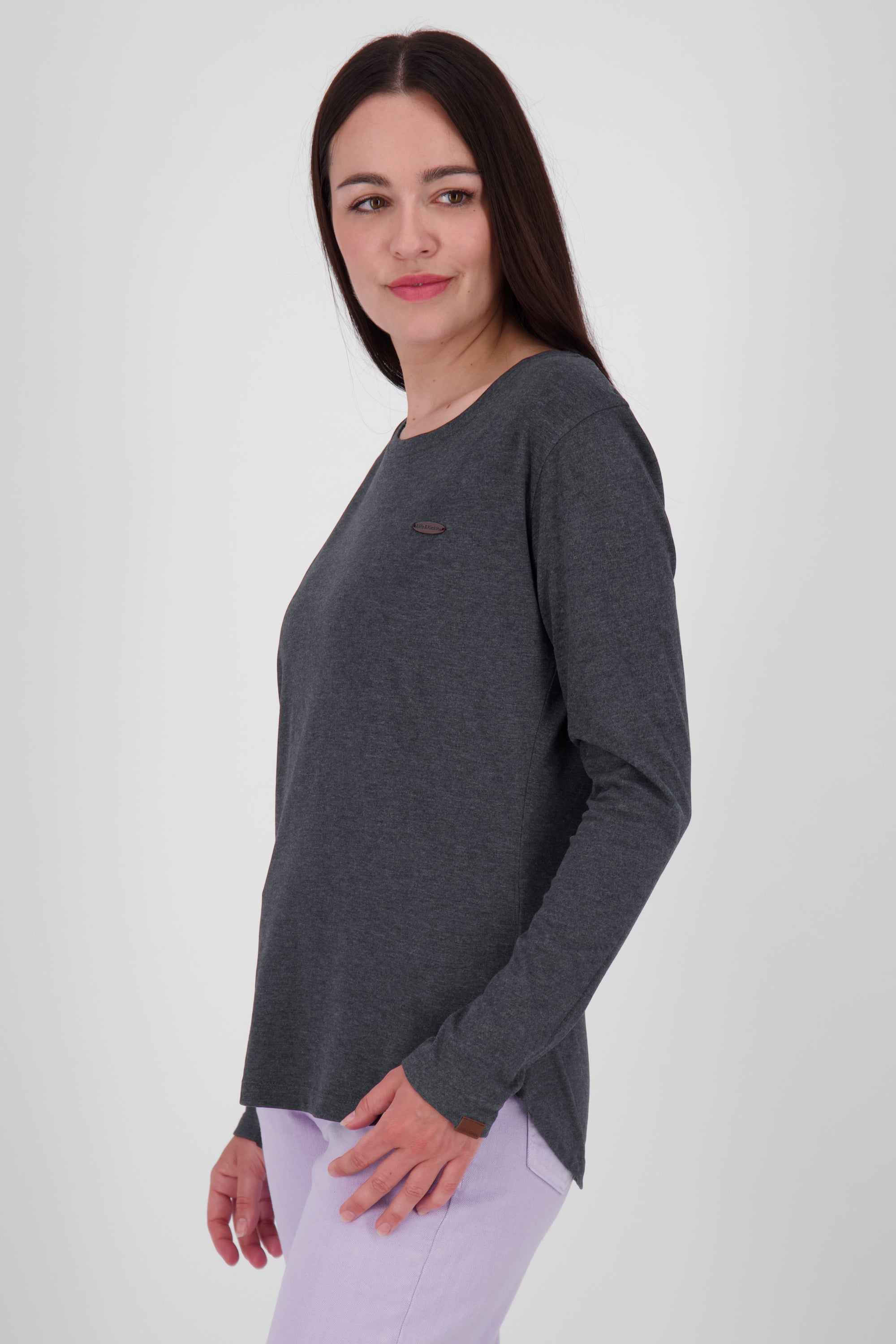 LeaAK A - Hochwertiges Damen Longsleeve für jeden Anlass Schwarz