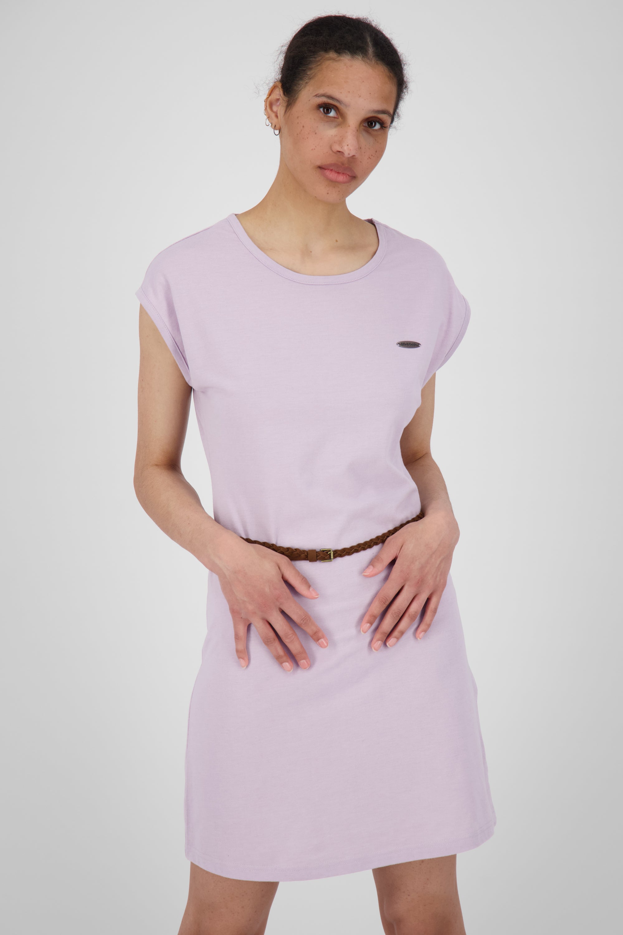 Damen Freizeitkleid ElliAK A - Weiche Jerseyqualität mit figurbetonter Passform Violett