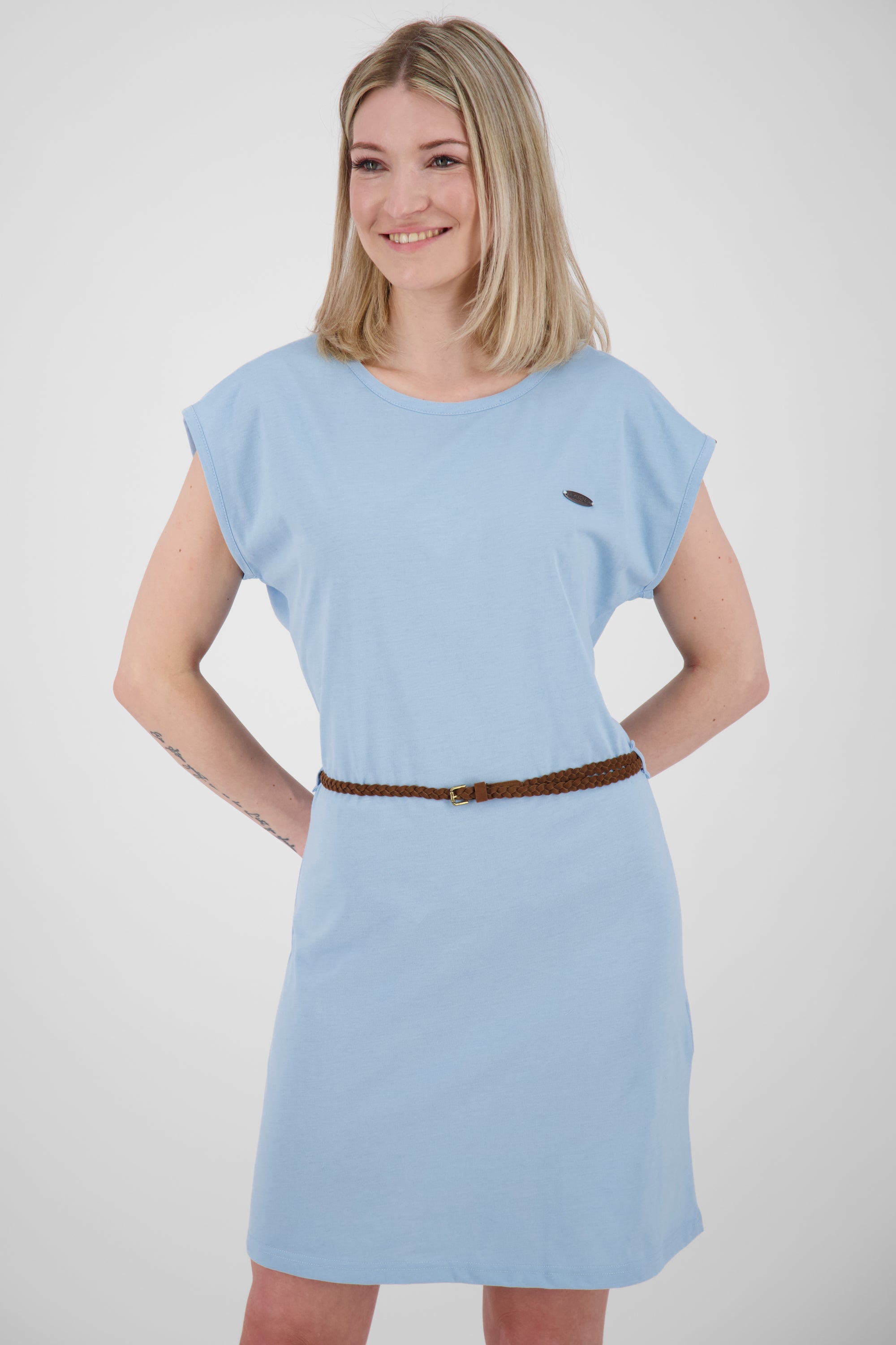 Damen Freizeitkleid ElliAK A - Weiche Jerseyqualität mit figurbetonter Passform Blau