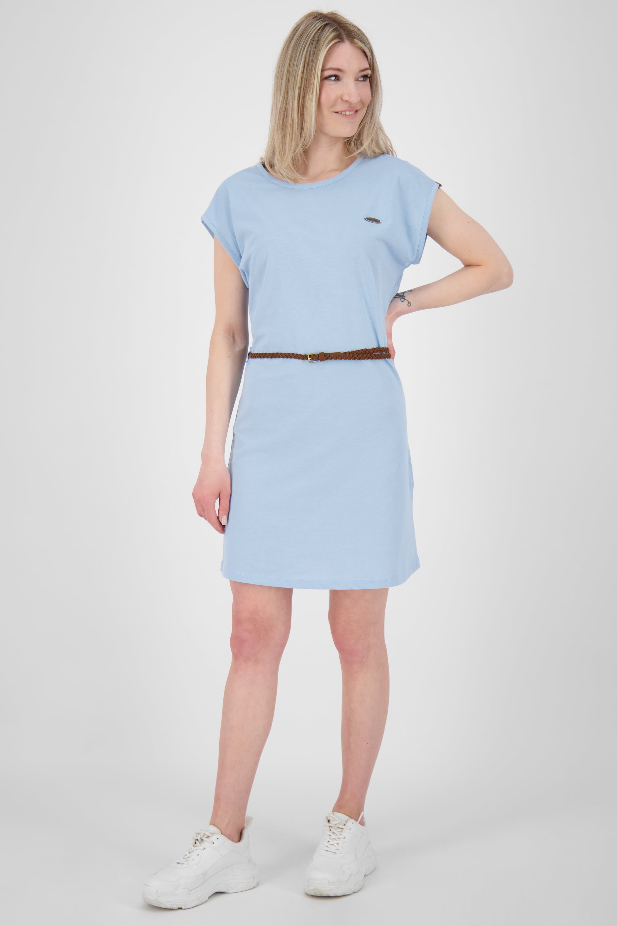 Damen Freizeitkleid ElliAK A - Weiche Jerseyqualität mit figurbetonter Passform Blau