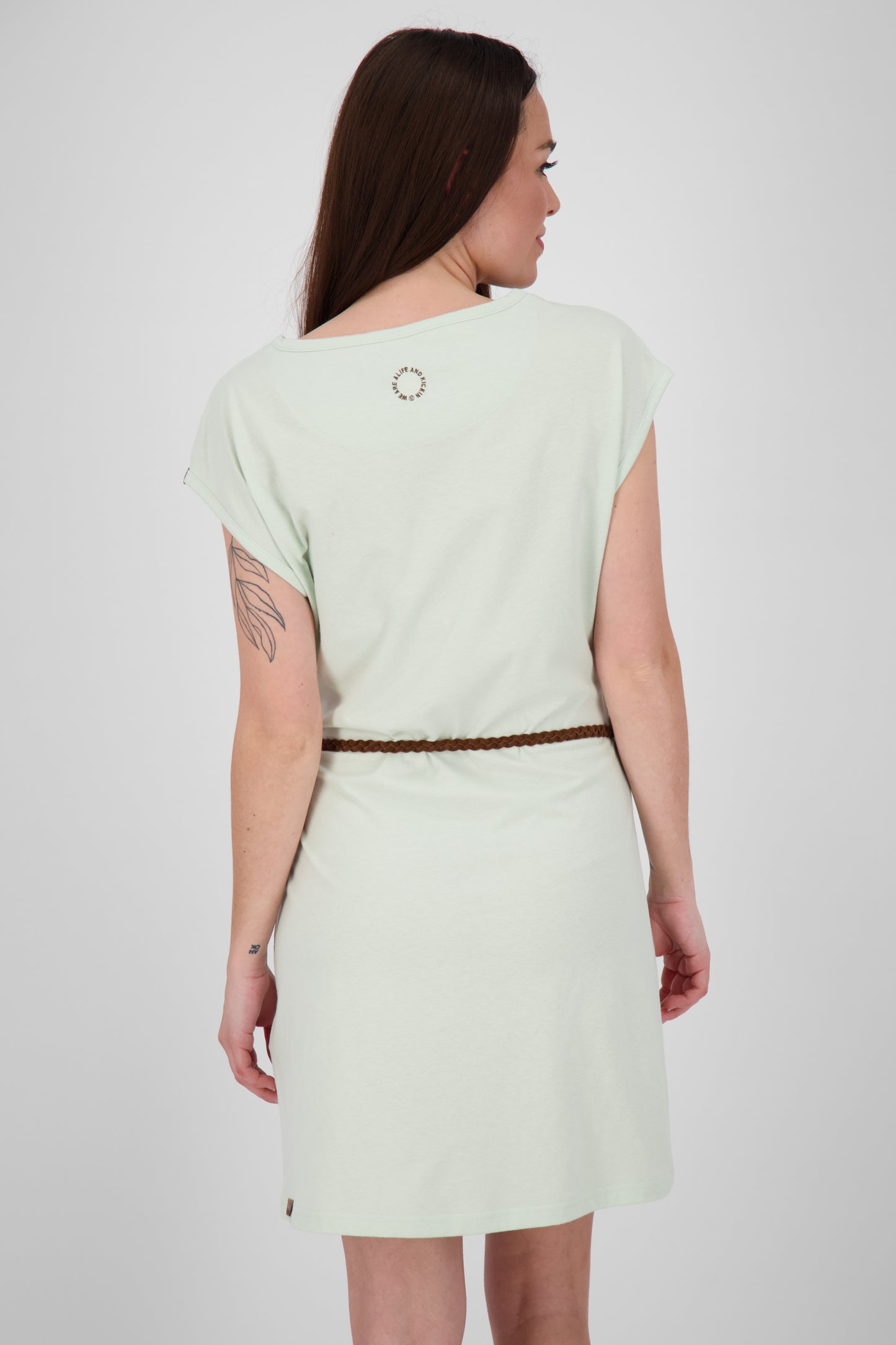 Damen Freizeitkleid ElliAK A - Weiche Jerseyqualität mit figurbetonter Passform Hellgrün