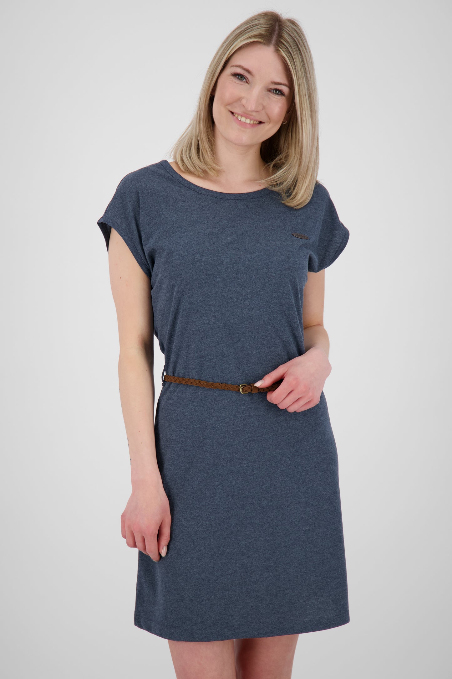Damen Freizeitkleid ElliAK A - Weiche Jerseyqualität mit figurbetonter Passform Dunkelblau