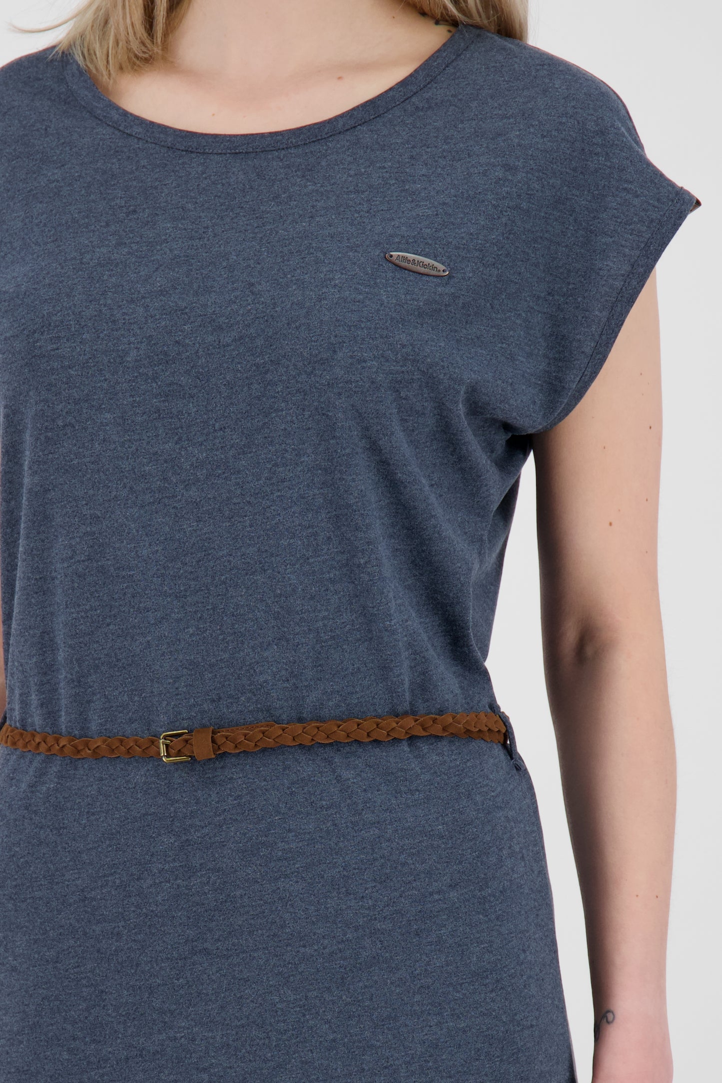 Damen Freizeitkleid ElliAK A - Weiche Jerseyqualität mit figurbetonter Passform Dunkelblau