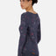 ConnyAK B Langarmshirt für Damen trendiges Muster Dunkelblau