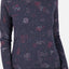 ConnyAK B Langarmshirt für Damen trendiges Muster Dunkelblau