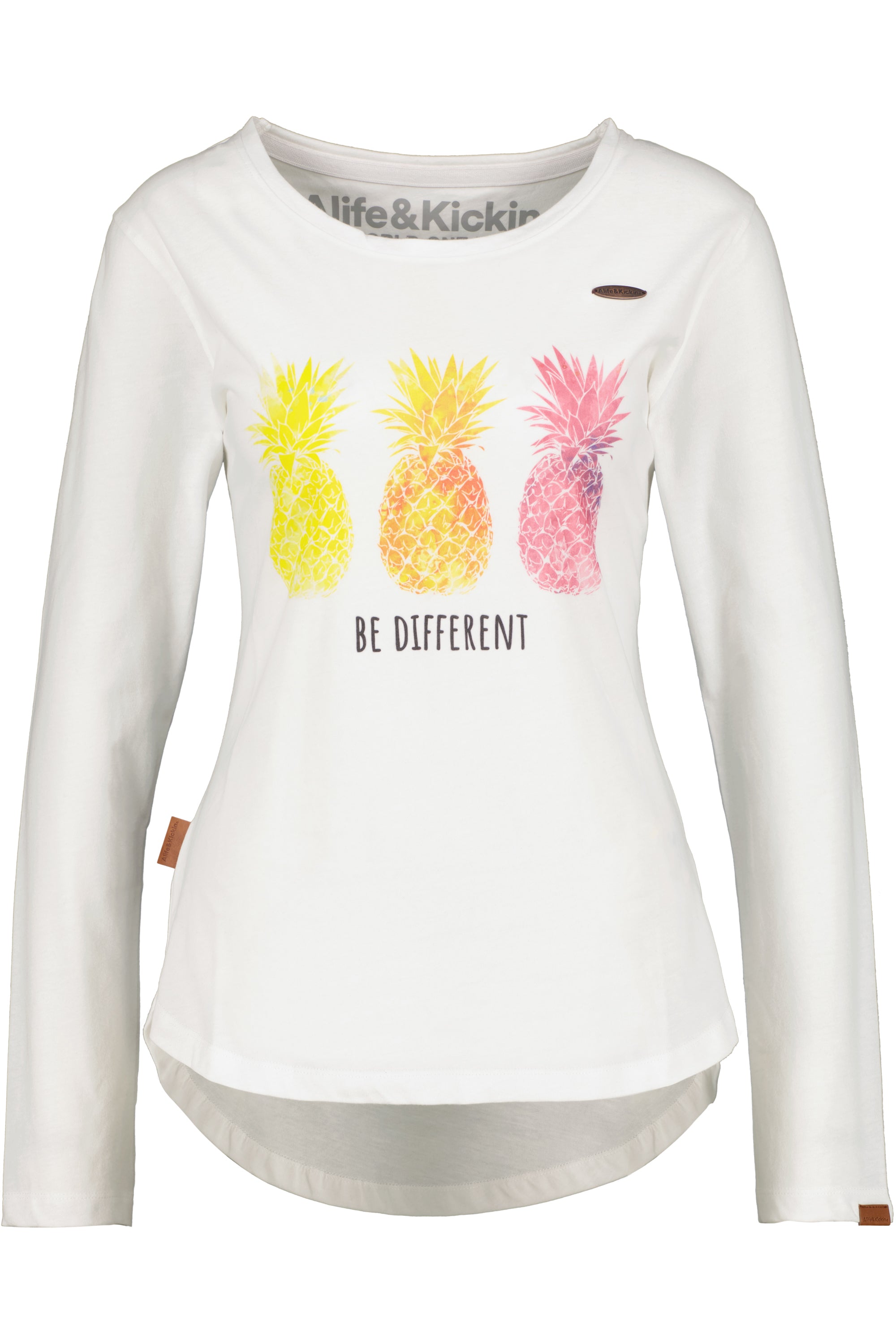 Damen Longsleeve mit LeaAK C Print - Be different! Weiß