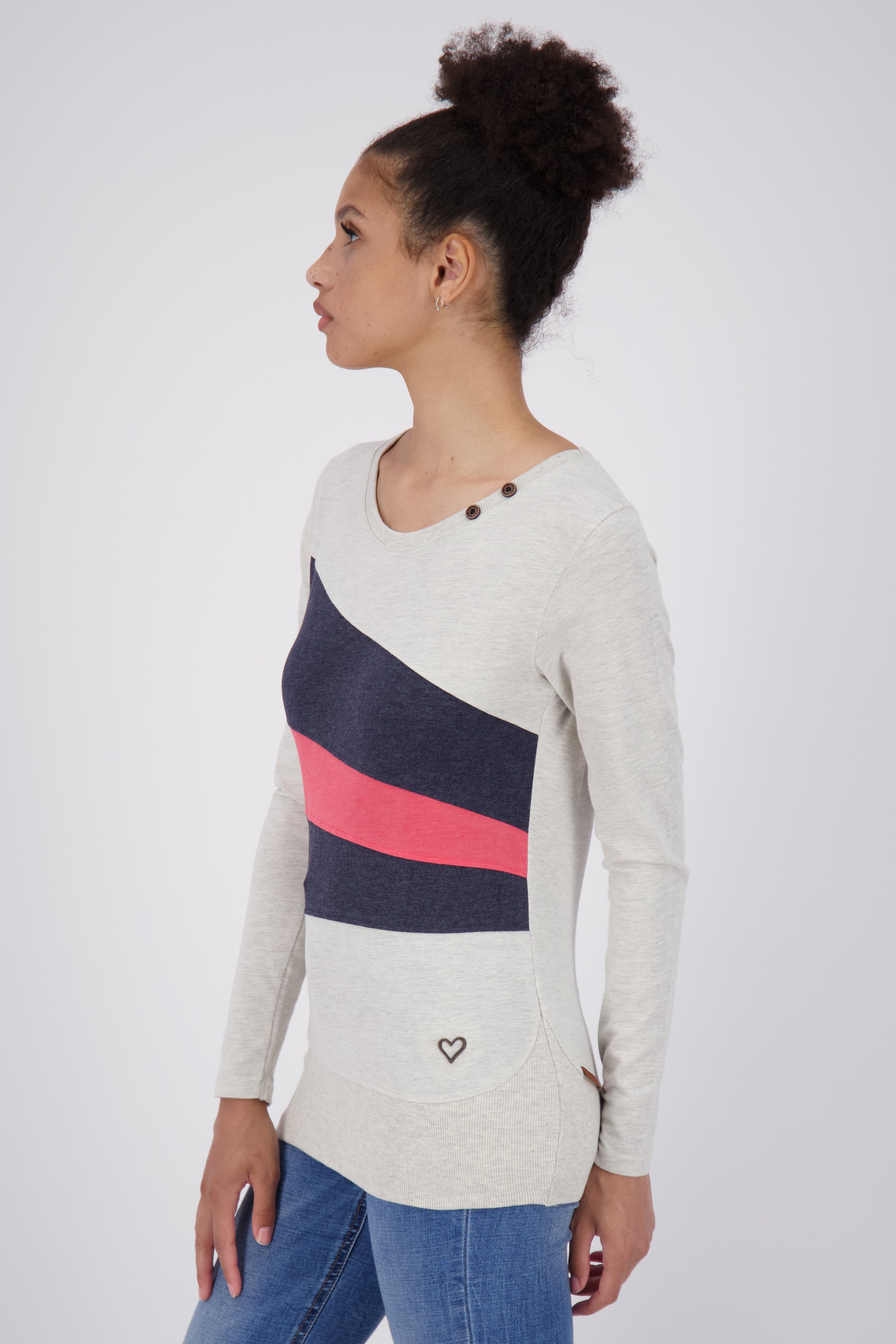 Damen Longsleeve CliaAK A Einzigartiges Design für Deinen Lifestyle Grau