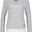Maritimes Damen Langarmshirt mit Streifen ConnyAK Z Weiß