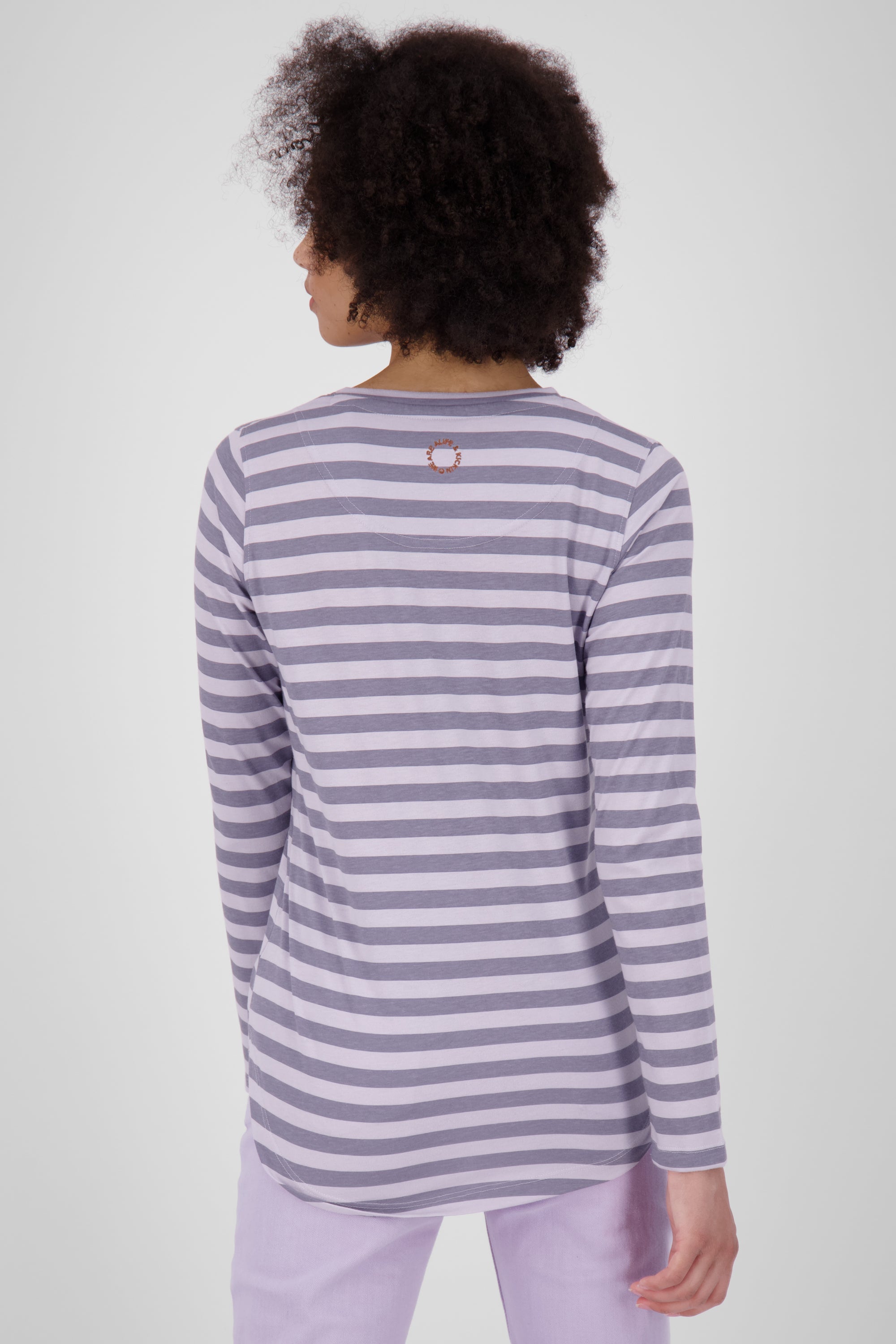 Damen Langarmshirt LeaAK Z mit trendigen Streifen Violett