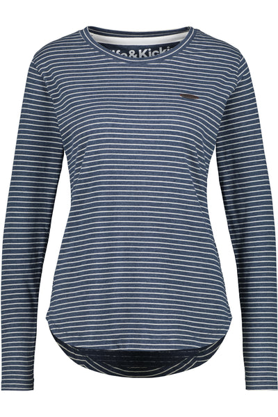 LeaAK Z Longsleeve - Streifen-Look für modebewusste Frauen Dunkelblau