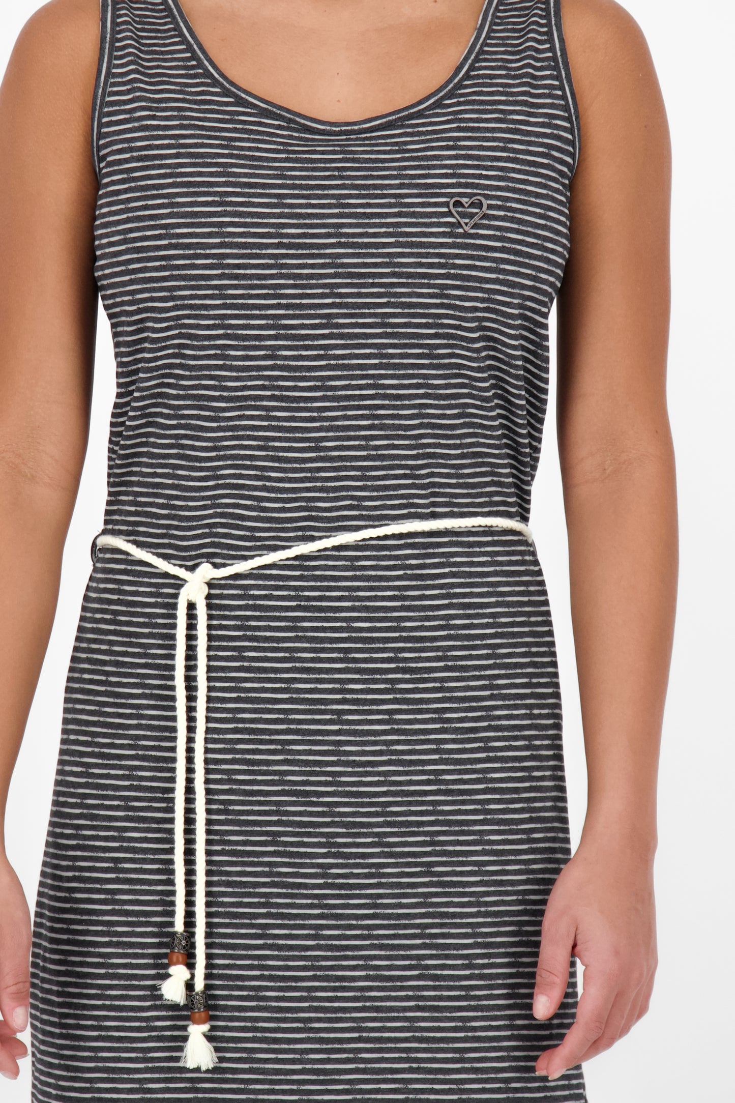JenniferAK Z - Gestreiftes Trägerkleid für Damen von Alife and Kickin Schwarz