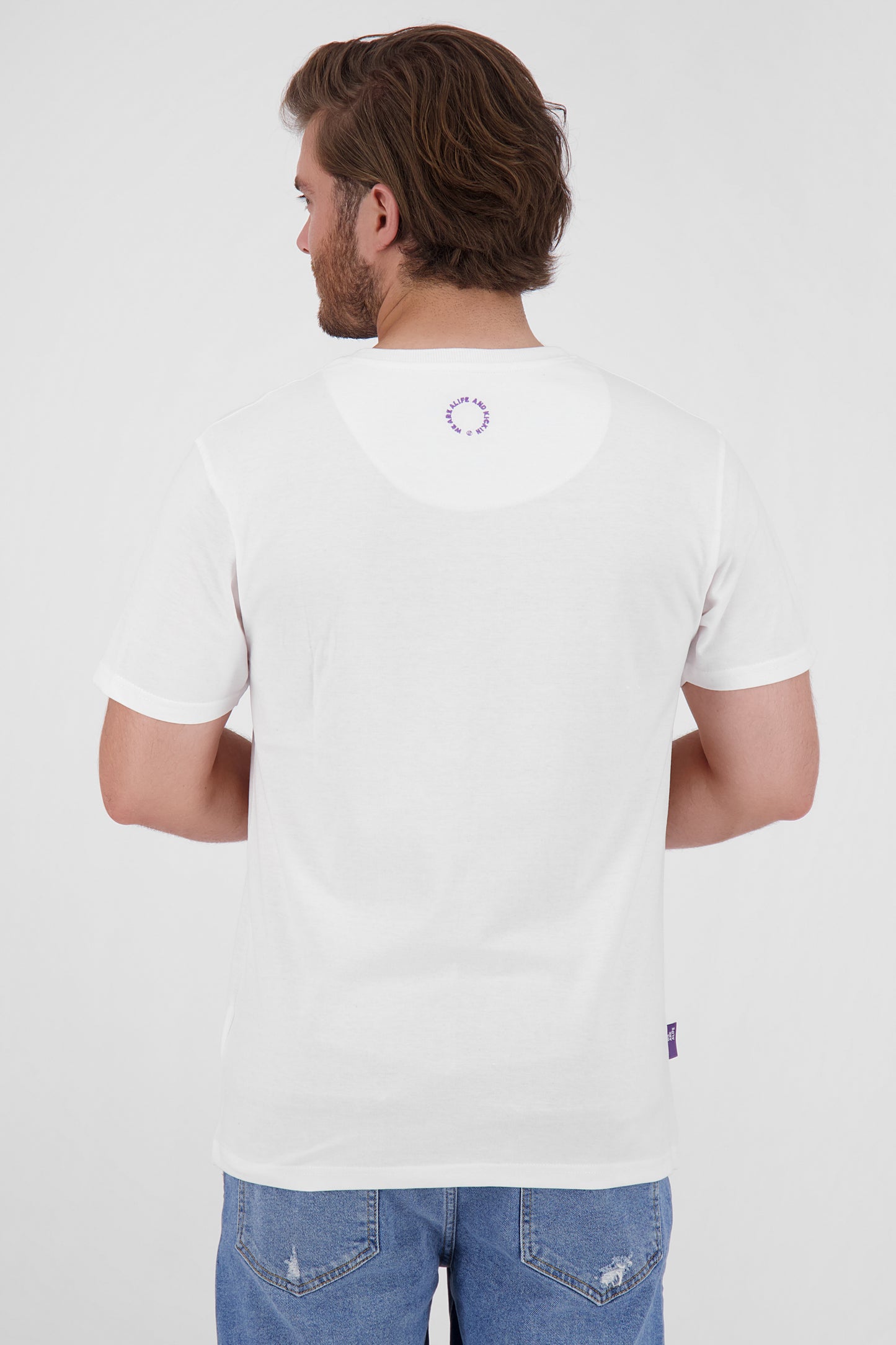 Logo IconAK: Trendiges Kurzarmshirt Herren mit Statement-Frontdruck Weiß