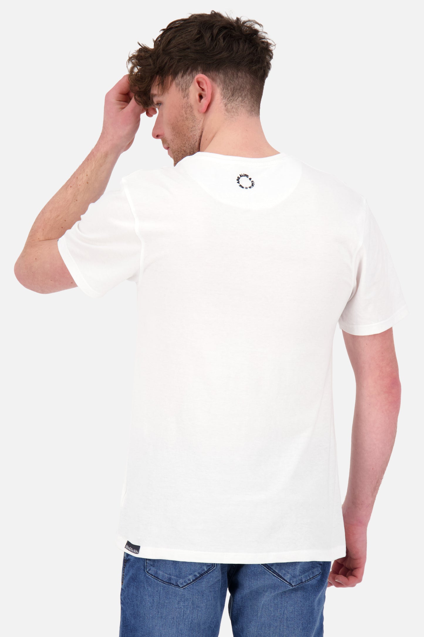 Alife and Kickin T-Shirt Herren: AlfieAK E mit markanter Logostickerei Weiß
