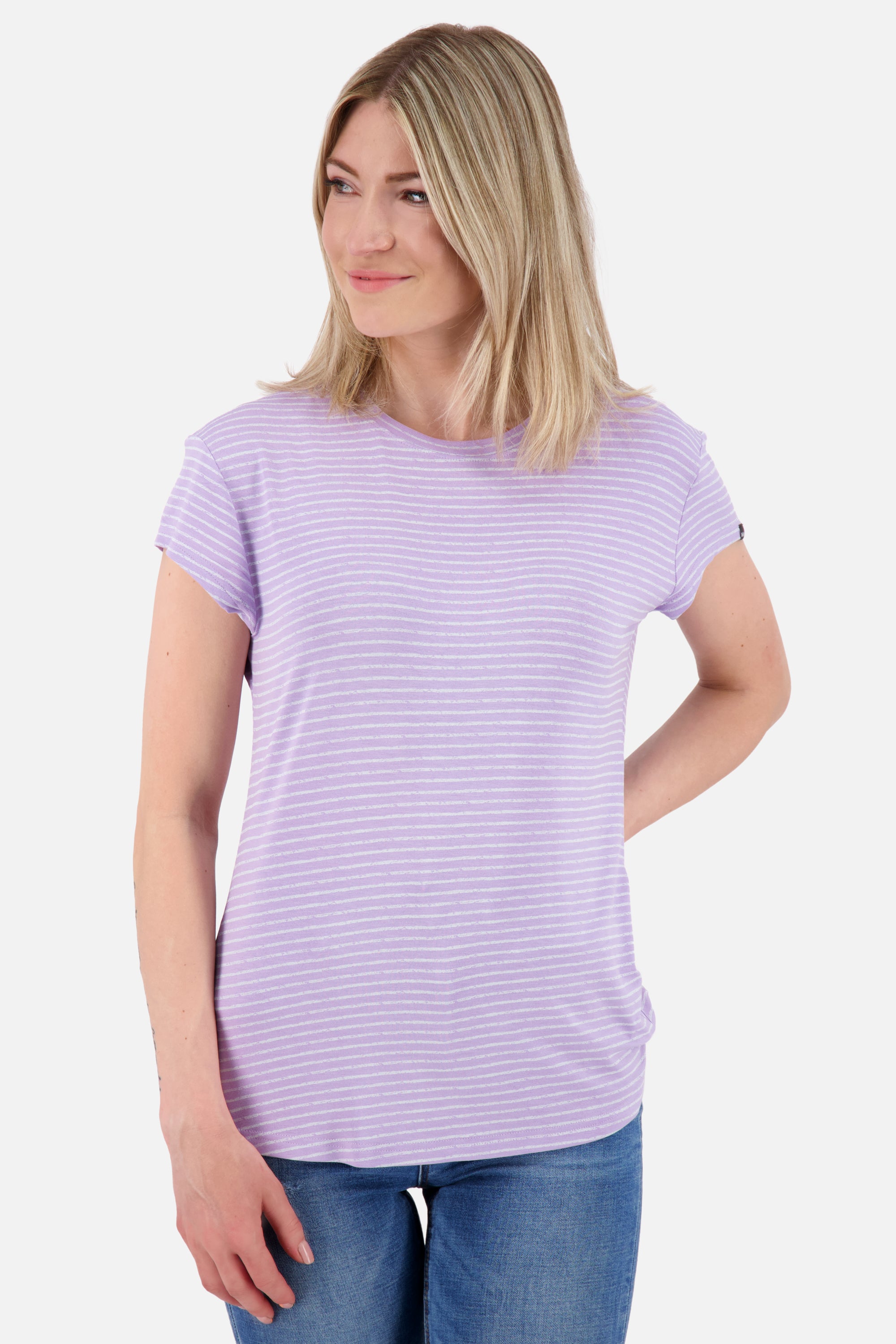 MimmyAK Z - Gestreiftes Damen-Shirt für sonnige Tage Violett