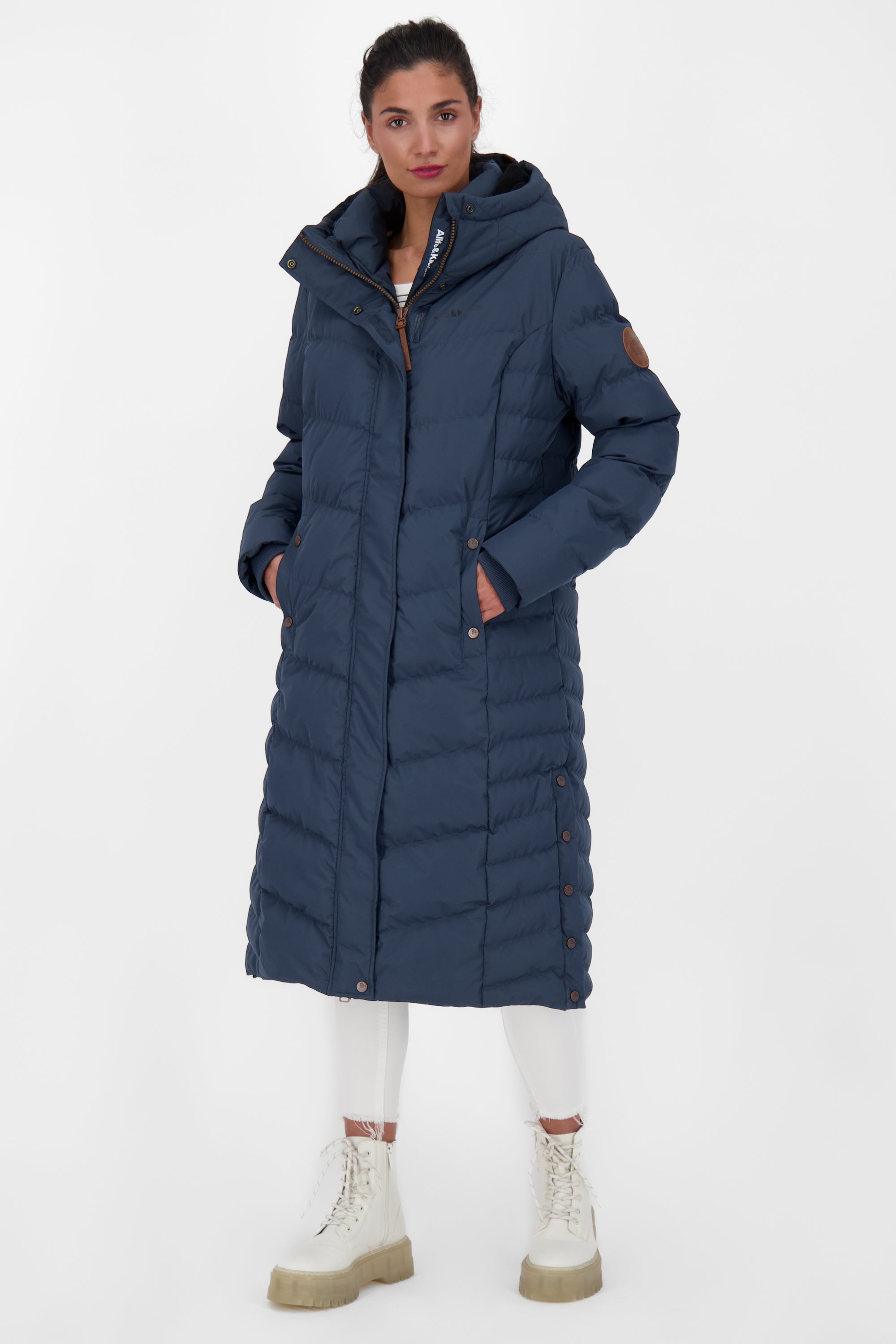 JuaAK A Winterjacke Damen  Dunkelblau