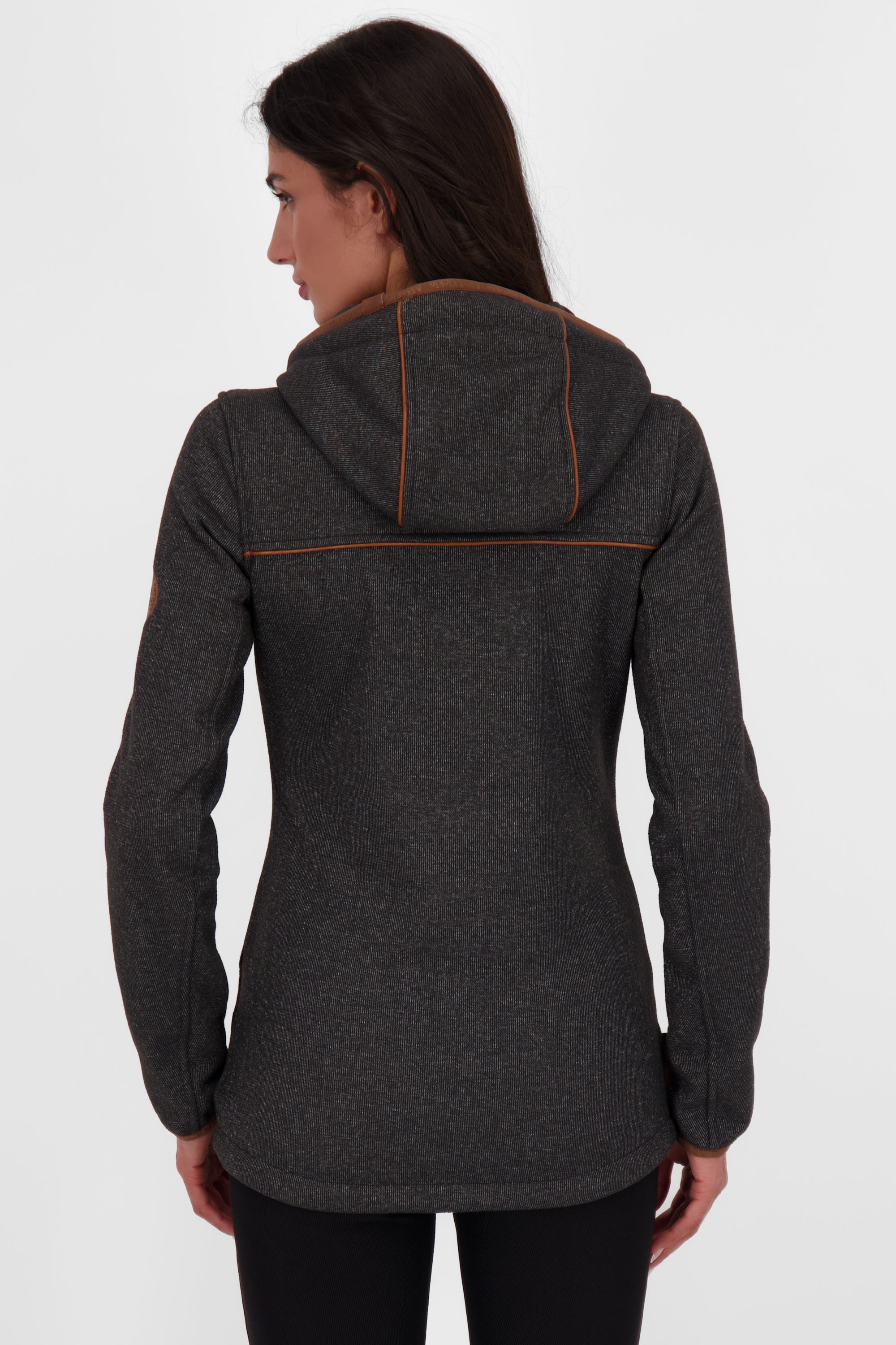 Hochwertige Strickfleece-Jacke für Damen: ClaudineAK A von Alife and Kickin Schwarz