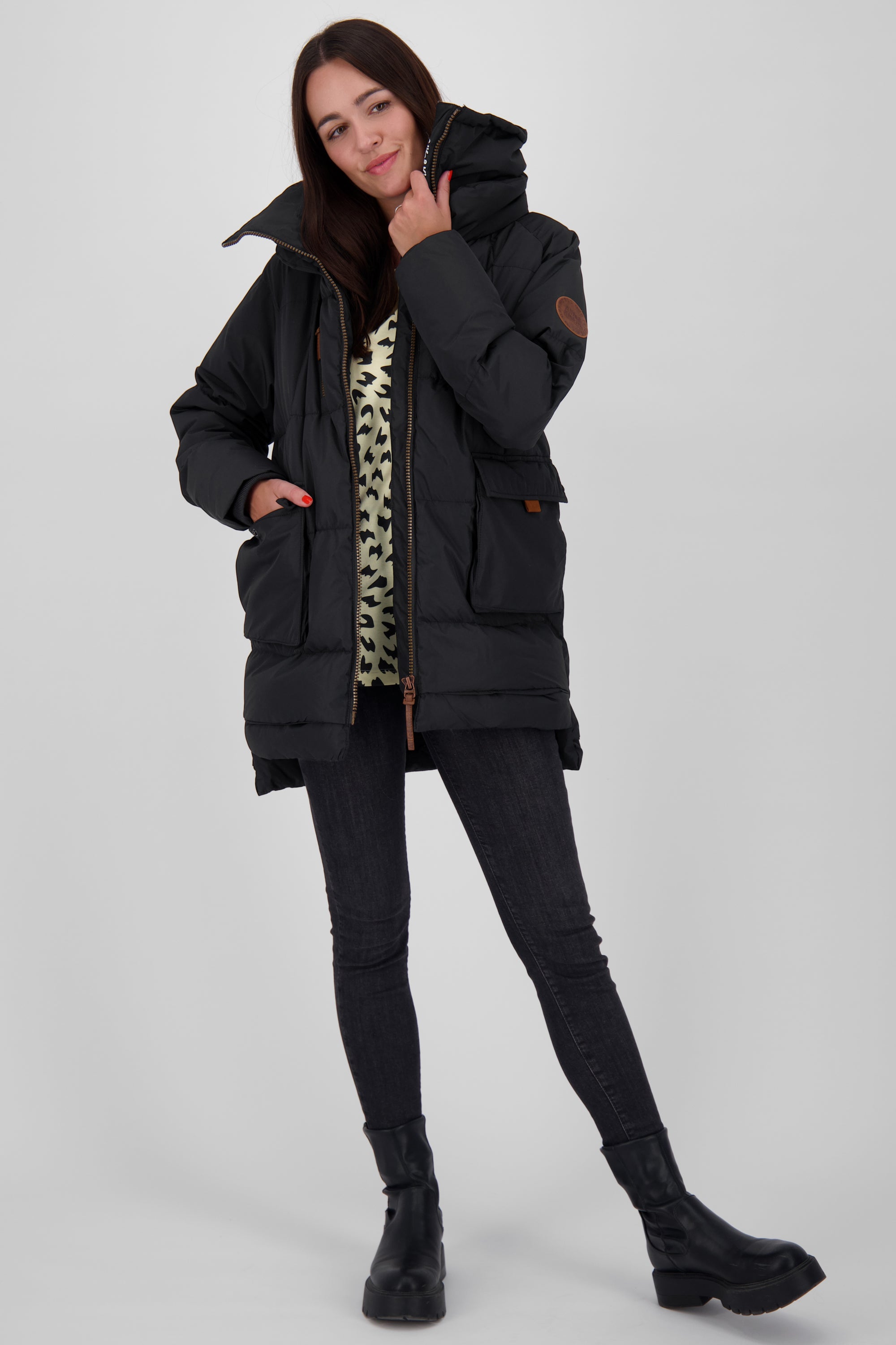 AnitaAK A Winterjacke Damen  Schwarz