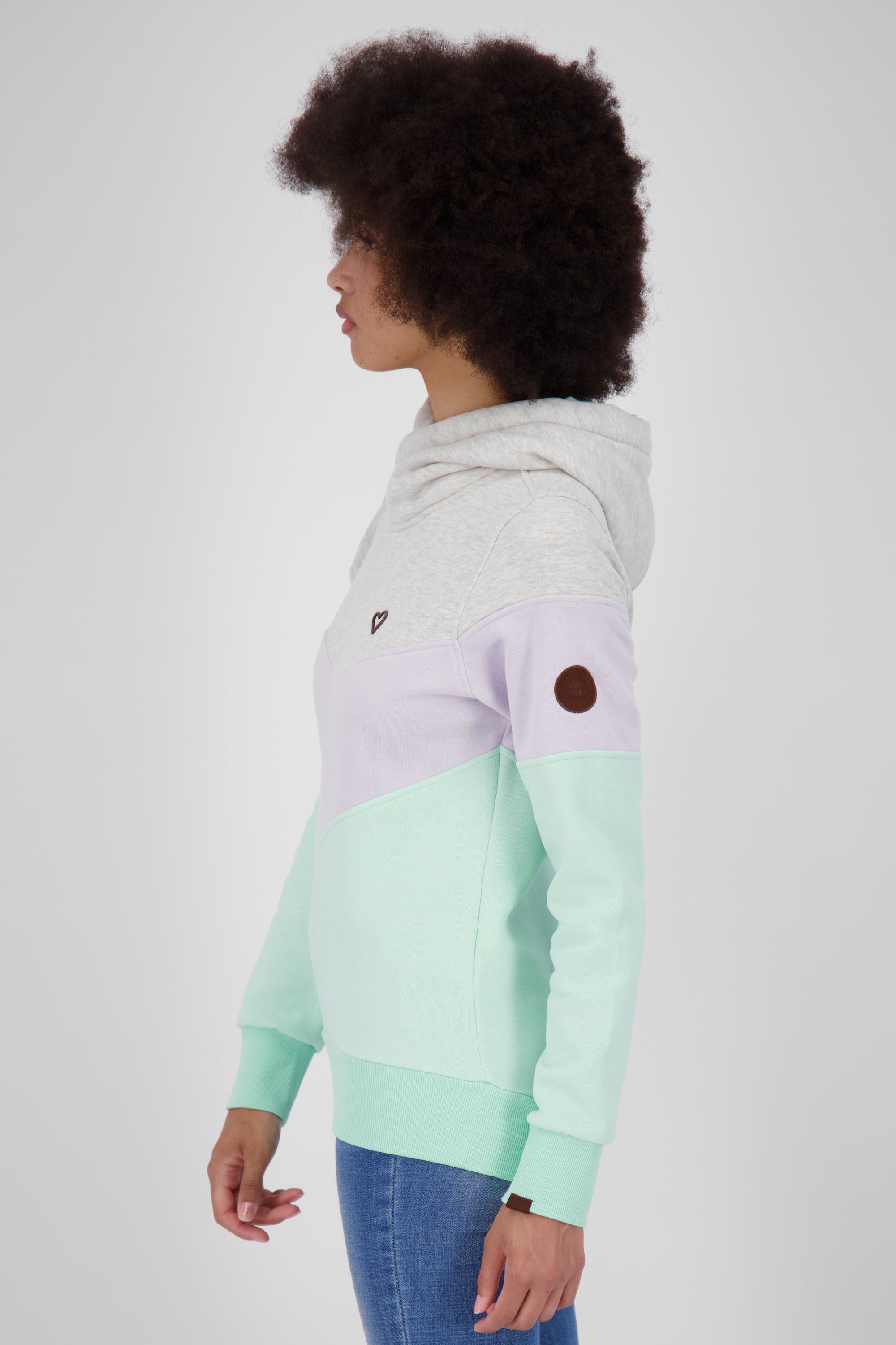 StanaAK A Hoodie Damen mit Colorblock Hellgrün