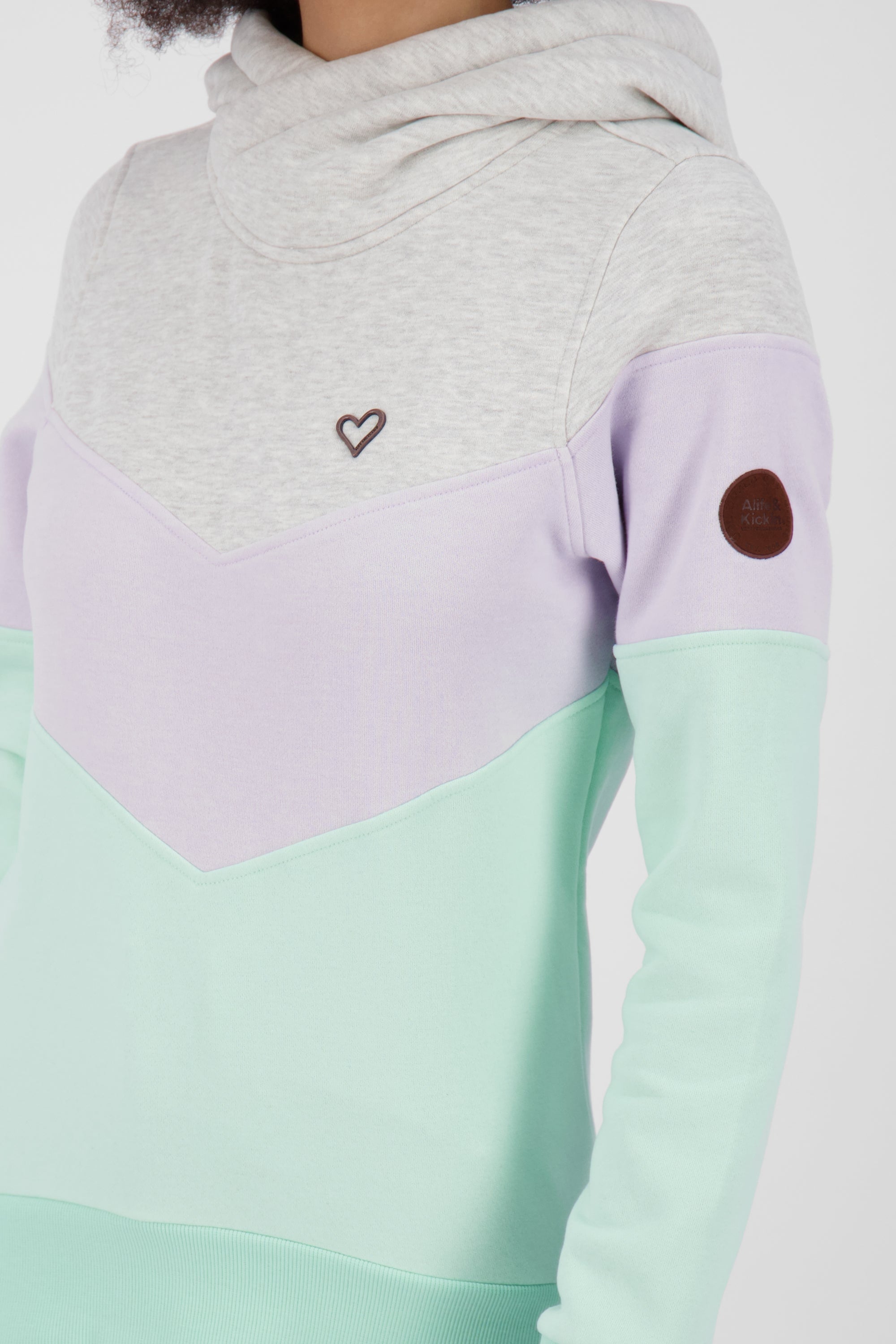 StanaAK A Hoodie Damen mit Colorblock Hellgrün